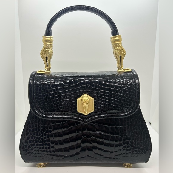 Barry Kieselstein-Cord Handbags - Barry Kieselstein Cord Vintage Black Alligator Small Trophy Bag